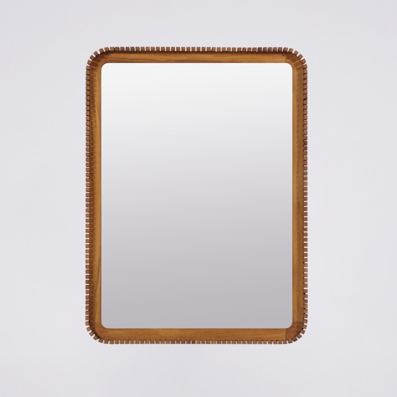 Rechthoekige teak houten spiegel 80 x 60 cm - Beria