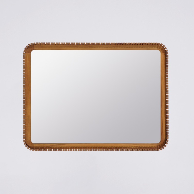 Rechthoekige teak houten spiegel 80 x 60 cm - Beria