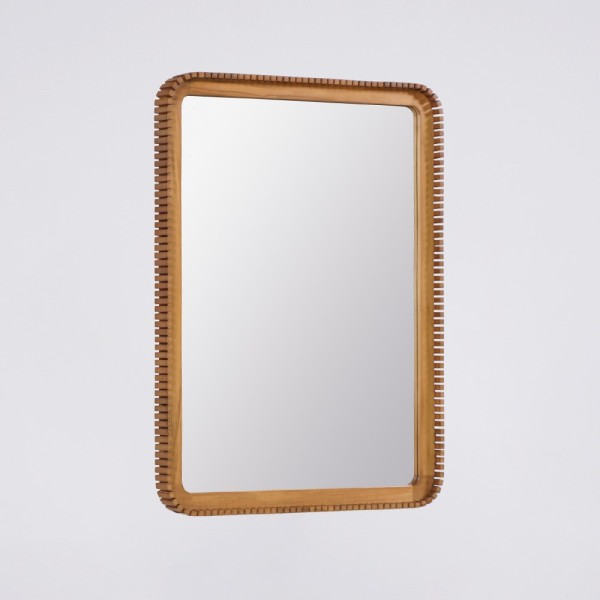 Rechthoekige teak houten spiegel 80 x 60 cm - Beria