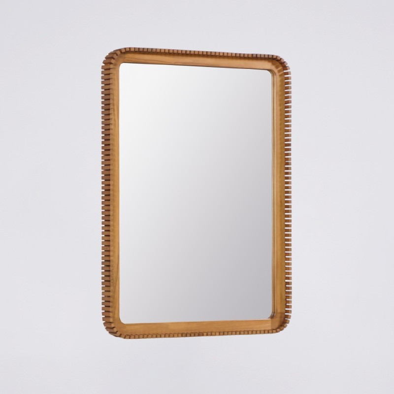 Rechthoekige teak houten spiegel 80 x 60 cm - Beria