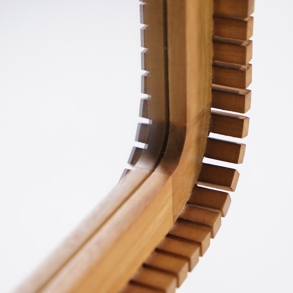 Rechthoekige teak houten spiegel 80 x 60 cm - Beria