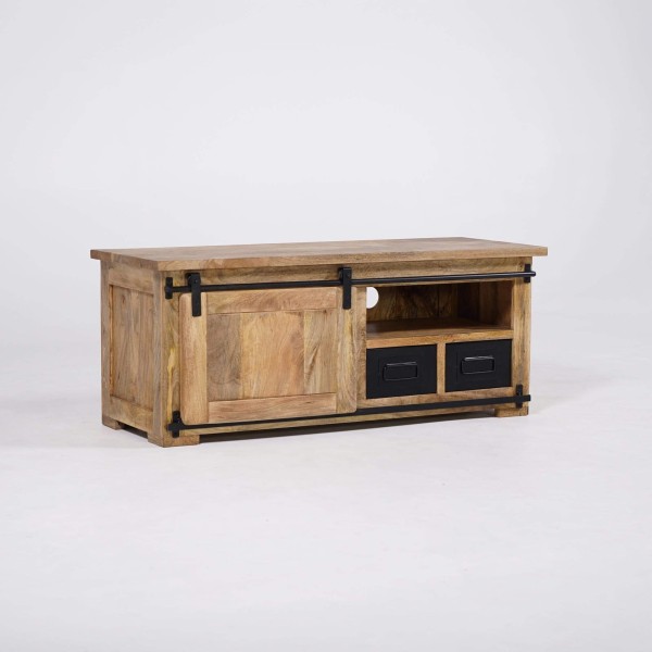 Hout en metaal industriële TV-meubel 120 cm - Paris