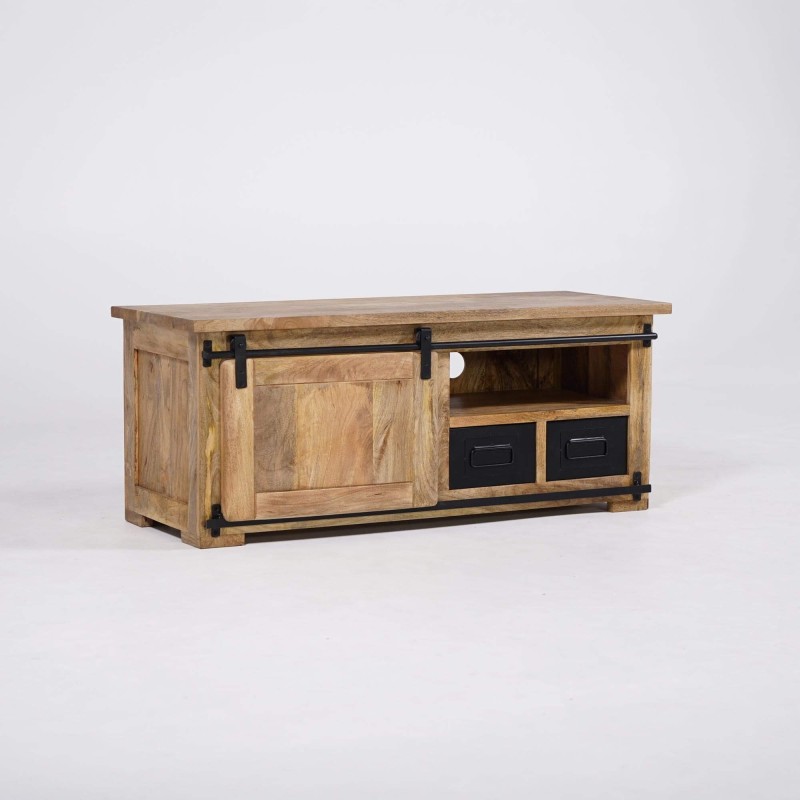 Hout en metaal industriële TV-meubel 120 cm - Paris