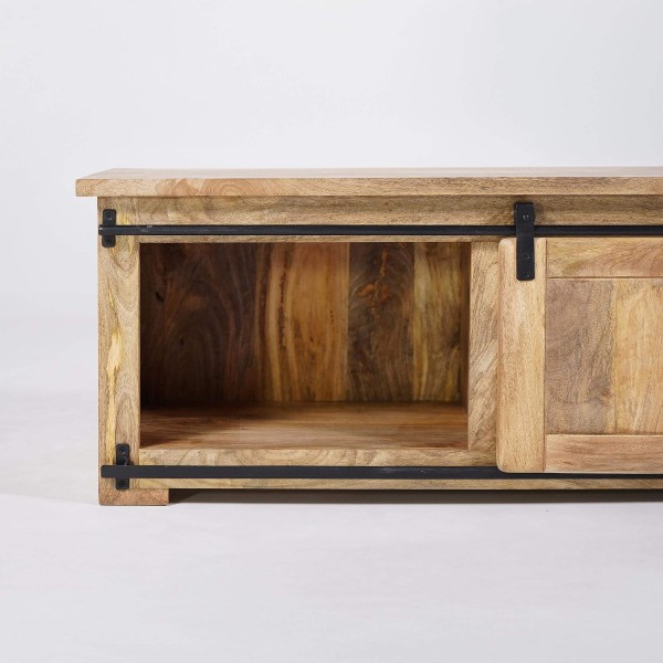 Hout en metaal industriële TV-meubel 120 cm - Paris