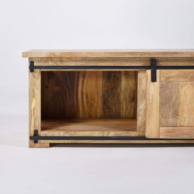 Hout en metaal industriële TV-meubel 120 cm - Paris