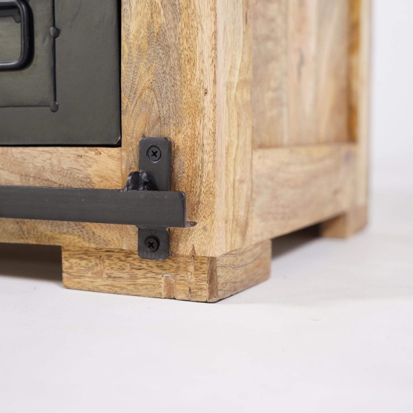 Hout en metaal industriële TV-meubel 120 cm - Paris