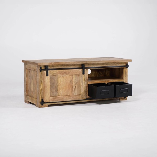 Hout en metaal industriële TV-meubel 120 cm - Paris