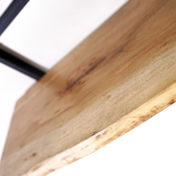 Wandplank 90 cm met massief houten blad en natuurlijke rand