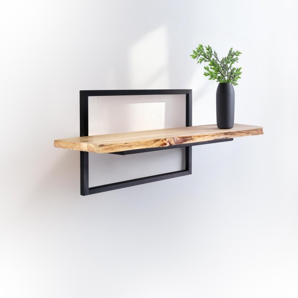 Wandrek 70 cm met massief houten plank en natuurlijke rand