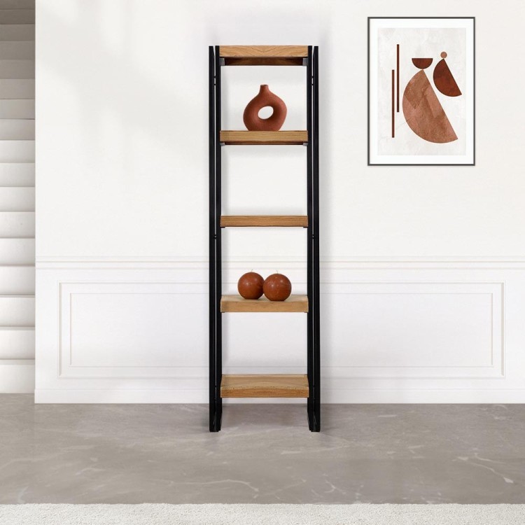 Industriële kolomkast in massief hout en metaal 50 x 180 – Liverpool