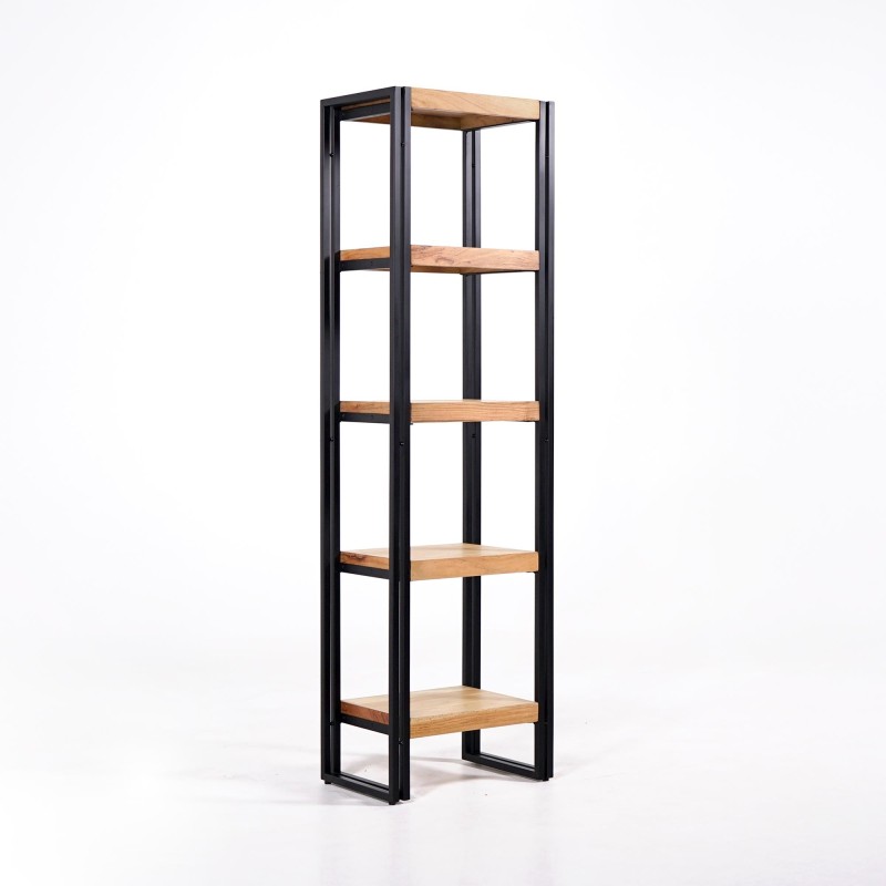 Industriële kolomkast in massief hout en metaal 50 x 180 – Liverpool