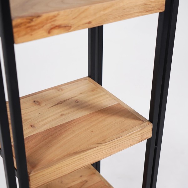 Industriële kolomkast in massief hout en metaal 50 x 180 – Liverpool
