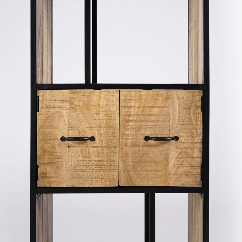 Industriële boekenkast van massief hout 60 x 185 cm – Walter