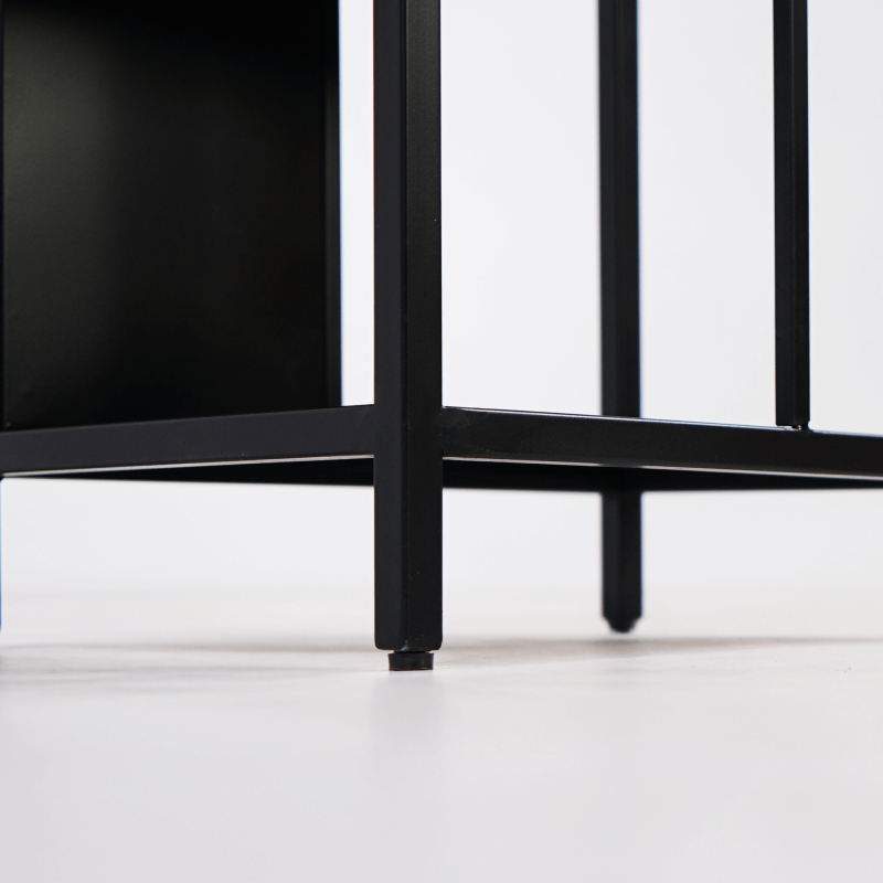 Zwarte metalen wandrek 40 x 180 cm – New York