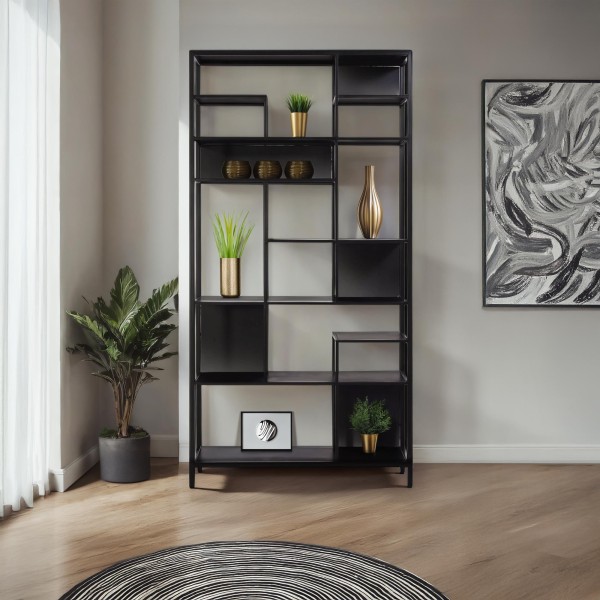 Wandrek in zwart metaal 90 x 180 cm – New York