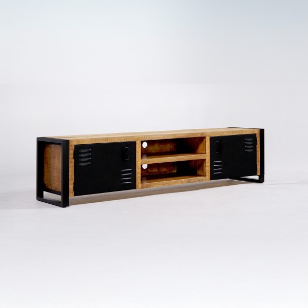 Massief houten en metalen TV-meubel 200 cm - Kansas