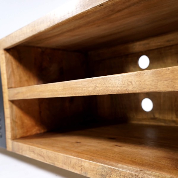 Massief houten en metalen TV-meubel 200 cm - Kansas