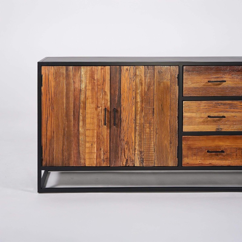 Dressoir 200 cm in gerecycleerd hout – Recycled