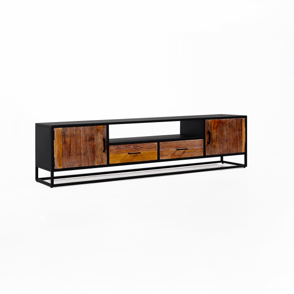 Tv-meubel 200 cm in gerecycleerd hout – Recycled