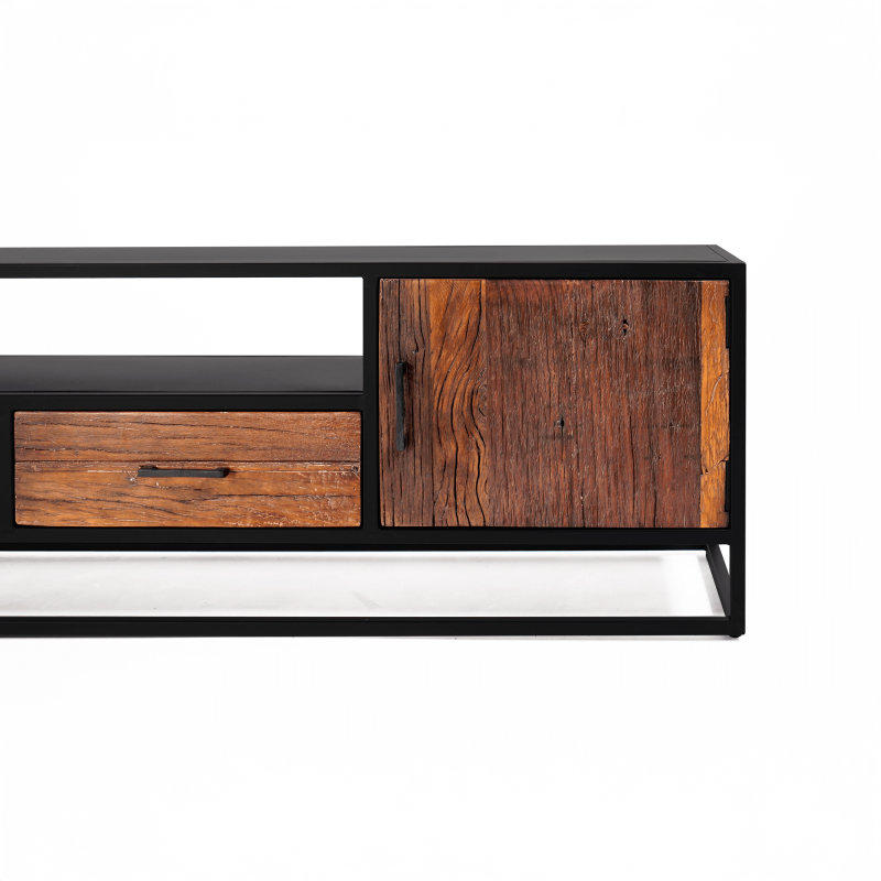 Tv-meubel 200 cm in gerecycleerd hout – Recycled