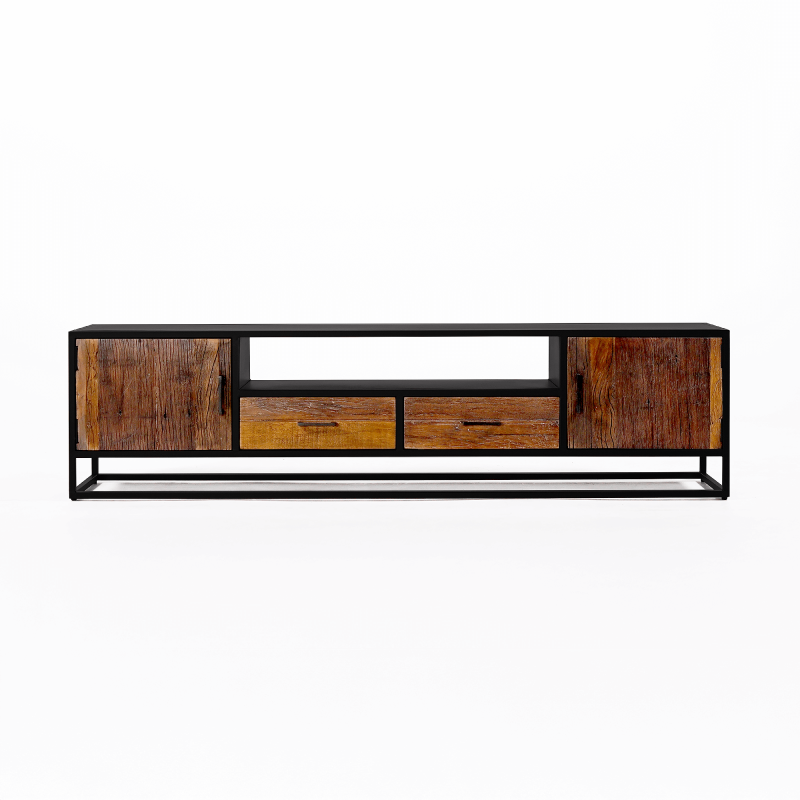 Tv-meubel 200 cm in gerecycleerd hout – Recycled