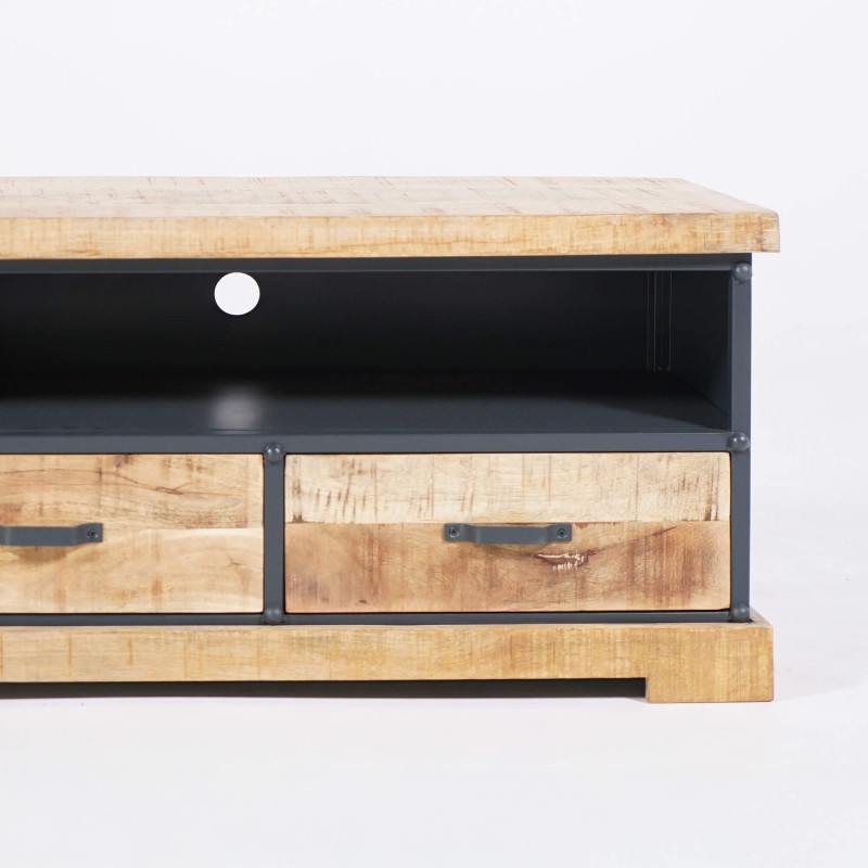 TV-meubel van massief hout en metaal 150 cm - Cambridge