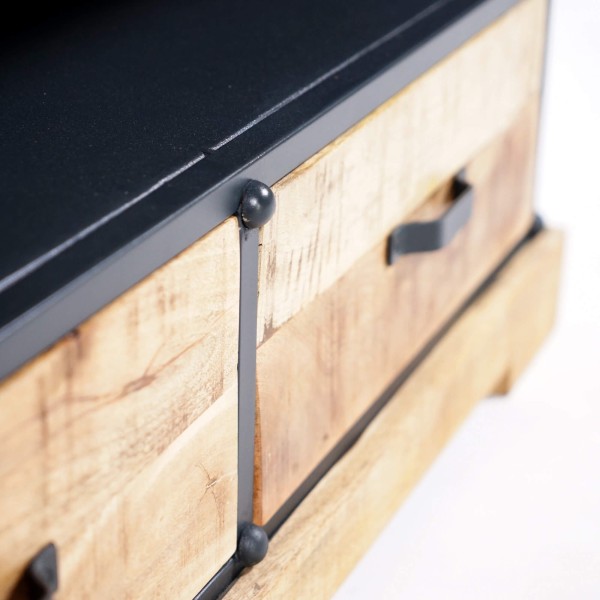 TV-meubel van massief hout en metaal 150 cm - Cambridge