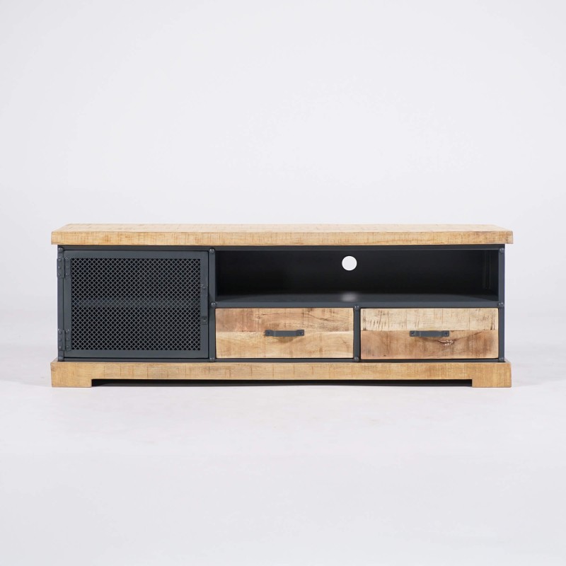 TV-meubel van massief hout en metaal 150 cm - Cambridge