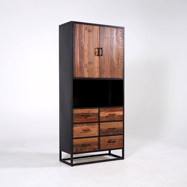 Industriële kast van gerecycleerd hout - Recycled