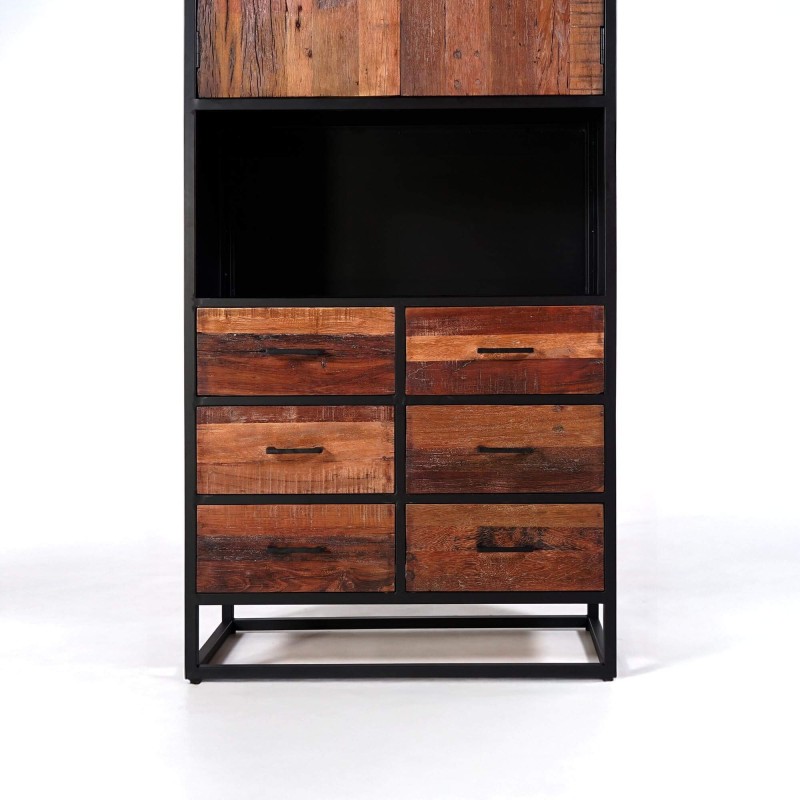 Industriële kast van gerecycleerd hout - Recycled