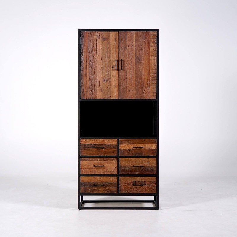 Industriële kast van gerecycleerd hout - Recycled