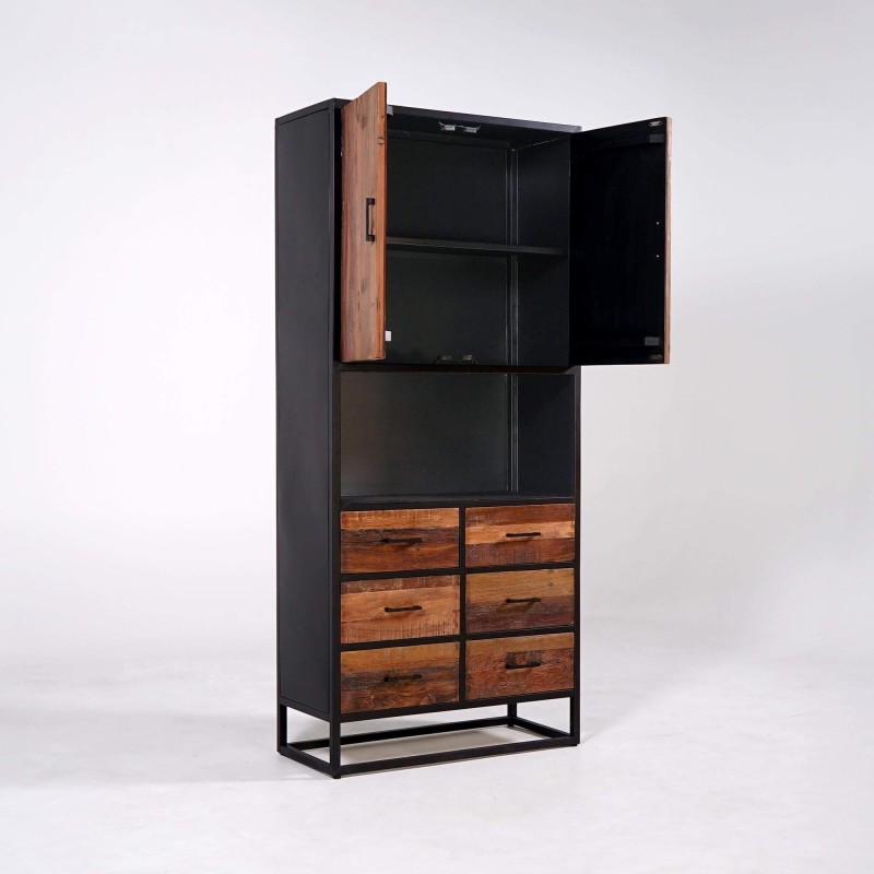 Industriële kast van gerecycleerd hout - Recycled