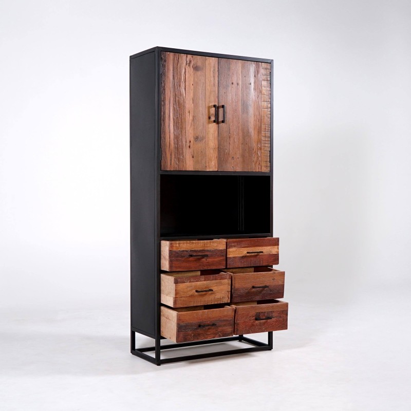 Industriële kast van gerecycleerd hout - Recycled