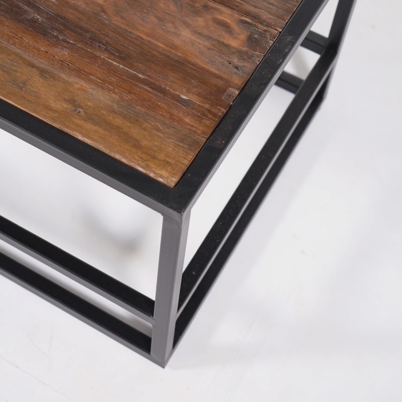 Salontafel van hout en metaal Recycled