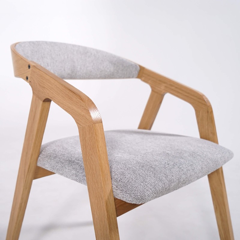 Eetkamerstoel met rugleuning en zitting in grijze stof – Seren