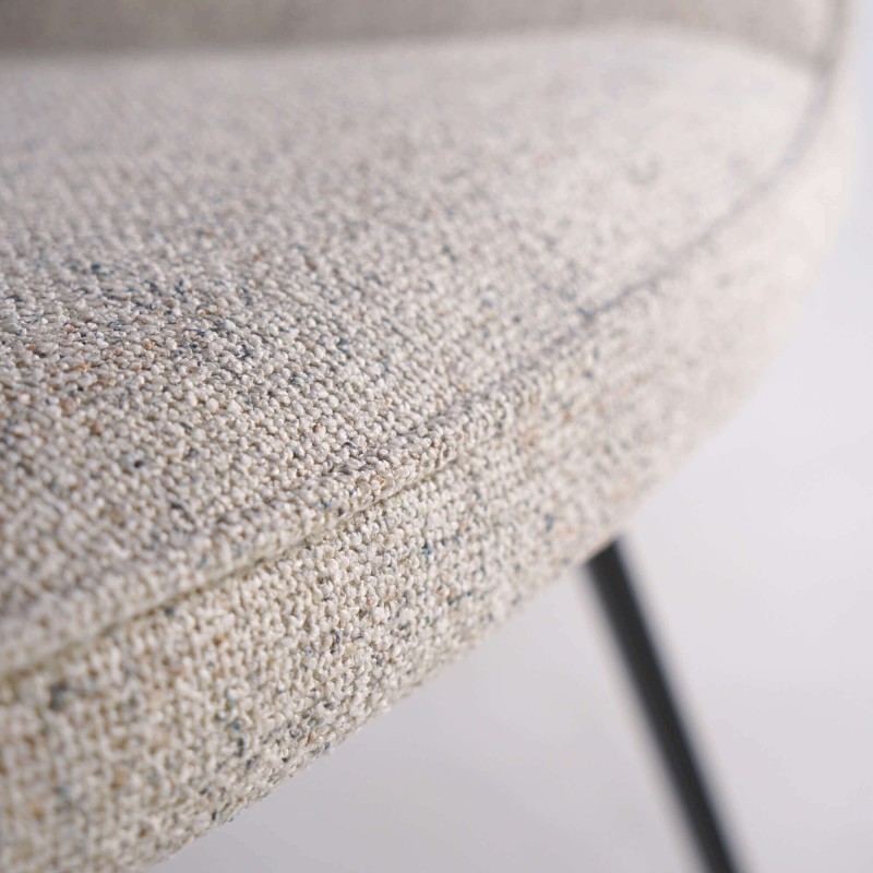 Draaibare eetkamerstoel in witte stof - Alma