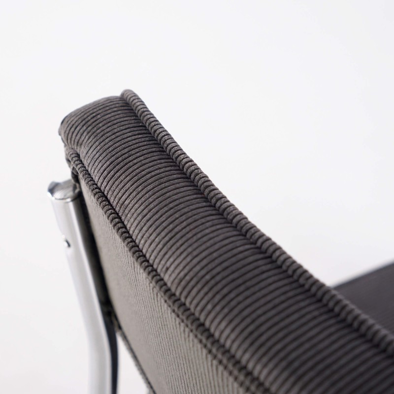 Eetkamerstoel in grijze fluweelstof – Rupert