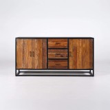 Groot industrieel dressoir van gerecycleerd hout - Recycled