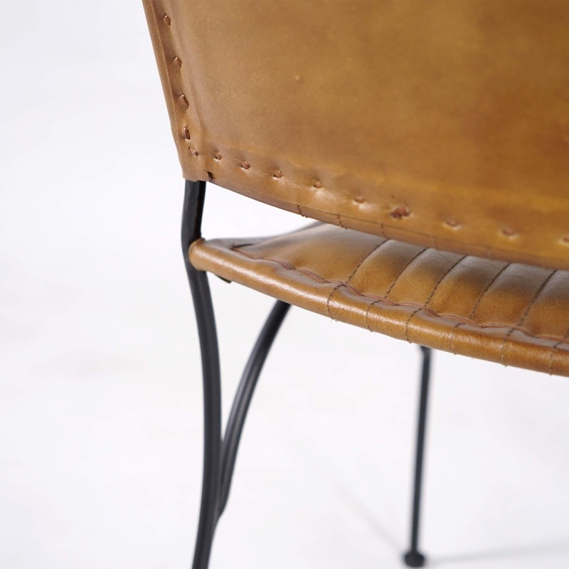 Vintage stoel in bruin leder – Cosy