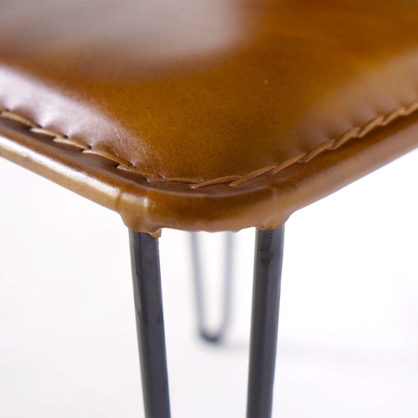 Metalen en vintage lederen stoel - Smart