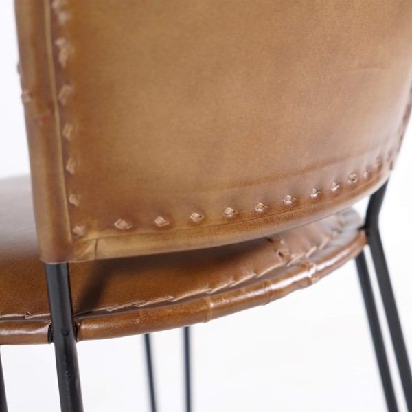 Metalen en vintage lederen stoel - Smart