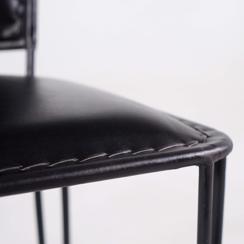 Metalen en vintage lederen stoel - Smart