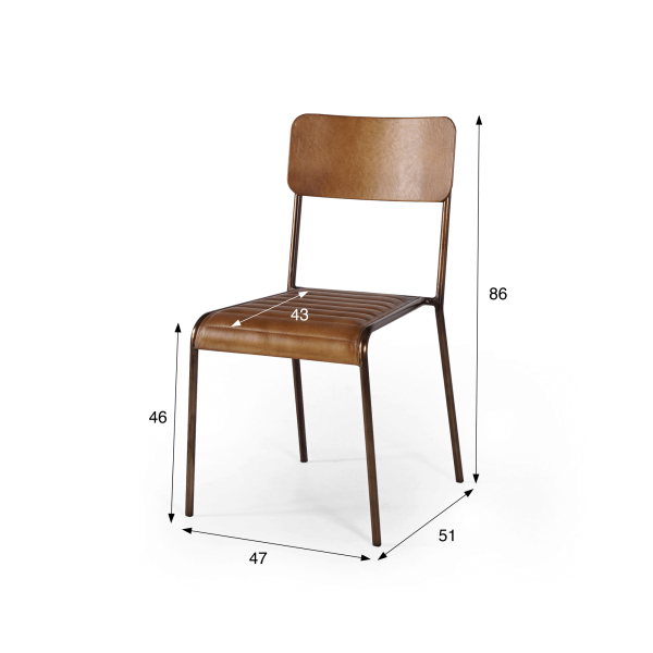 Metaal en vintage lederen stoel - Back to school