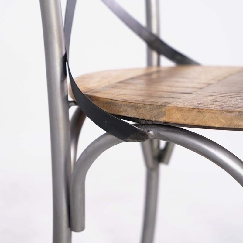 Bistro stoel hout en metaal