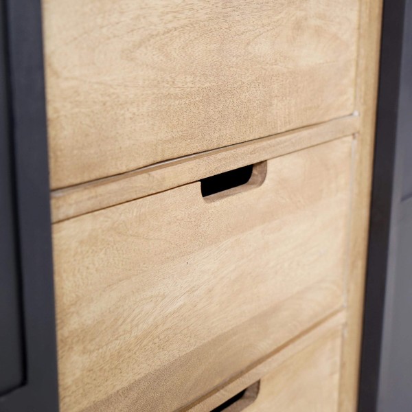 Industrieel dressoir van massief hout en metaal 150 cm - Detroit