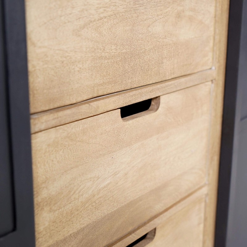 Industrieel dressoir van massief hout en metaal 150 cm - Detroit