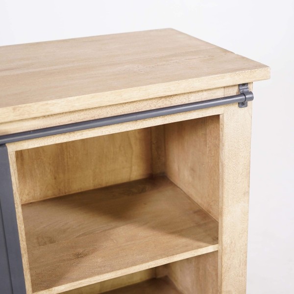 Industrieel dressoir van massief hout en metaal 150 cm - Detroit