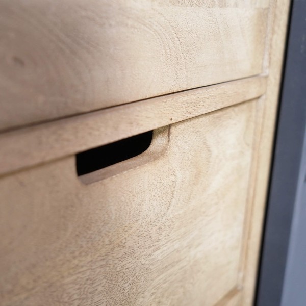 Vitrinekast in industriële stijl van massief hout 180 cm – Detroit