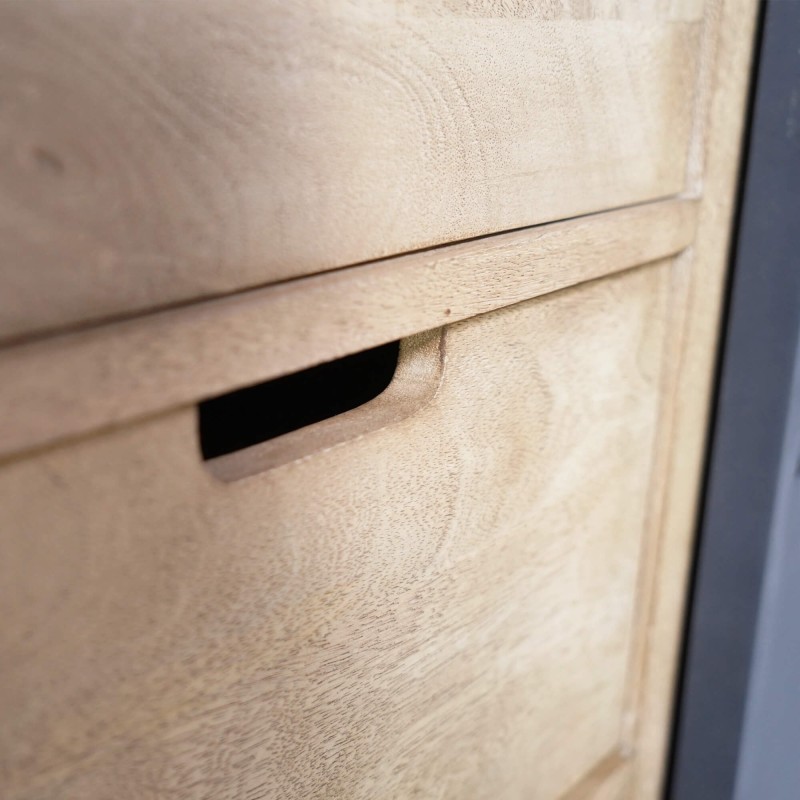 Vitrinekast in industriële stijl van massief hout 180 cm – Detroit