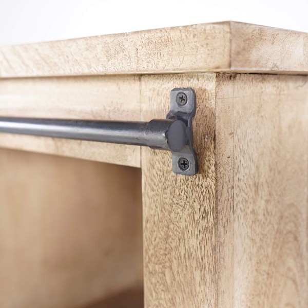 Vitrinekast in industriële stijl van massief hout 180 cm – Detroit